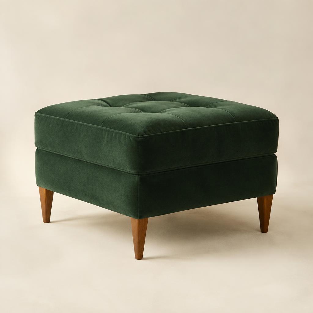 Velvet Accent Ottoman